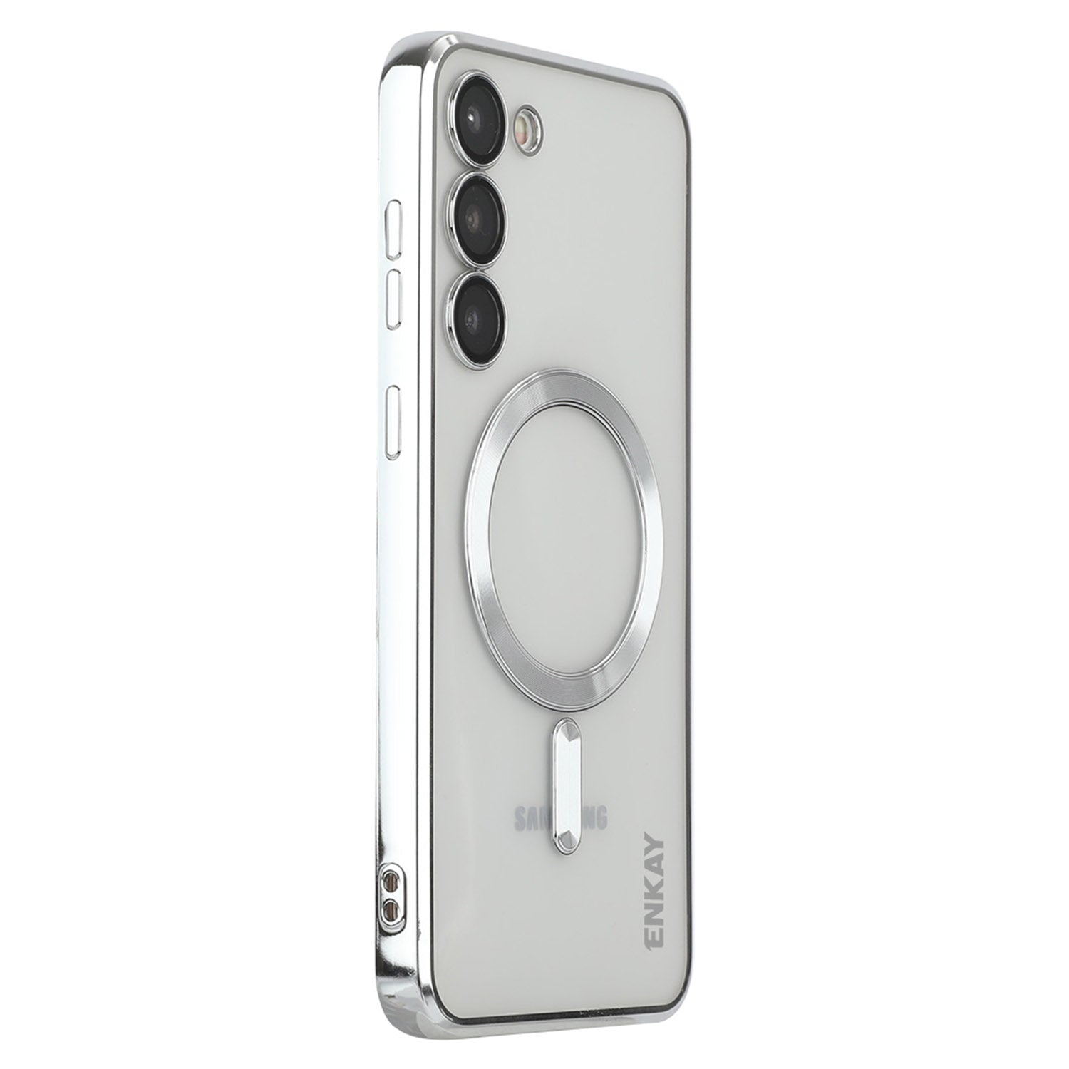 ENKAY HAT PRINCE For Samsung Galaxy S23 Magnetic Phone Case Electroplating Clear Phone TPU Cover Lens Protection ENKAY HAT PRINCE For Samsung Galaxy S23 Magnetic Phone Case Electroplating Clear Phone TPU Cover Lens Protection